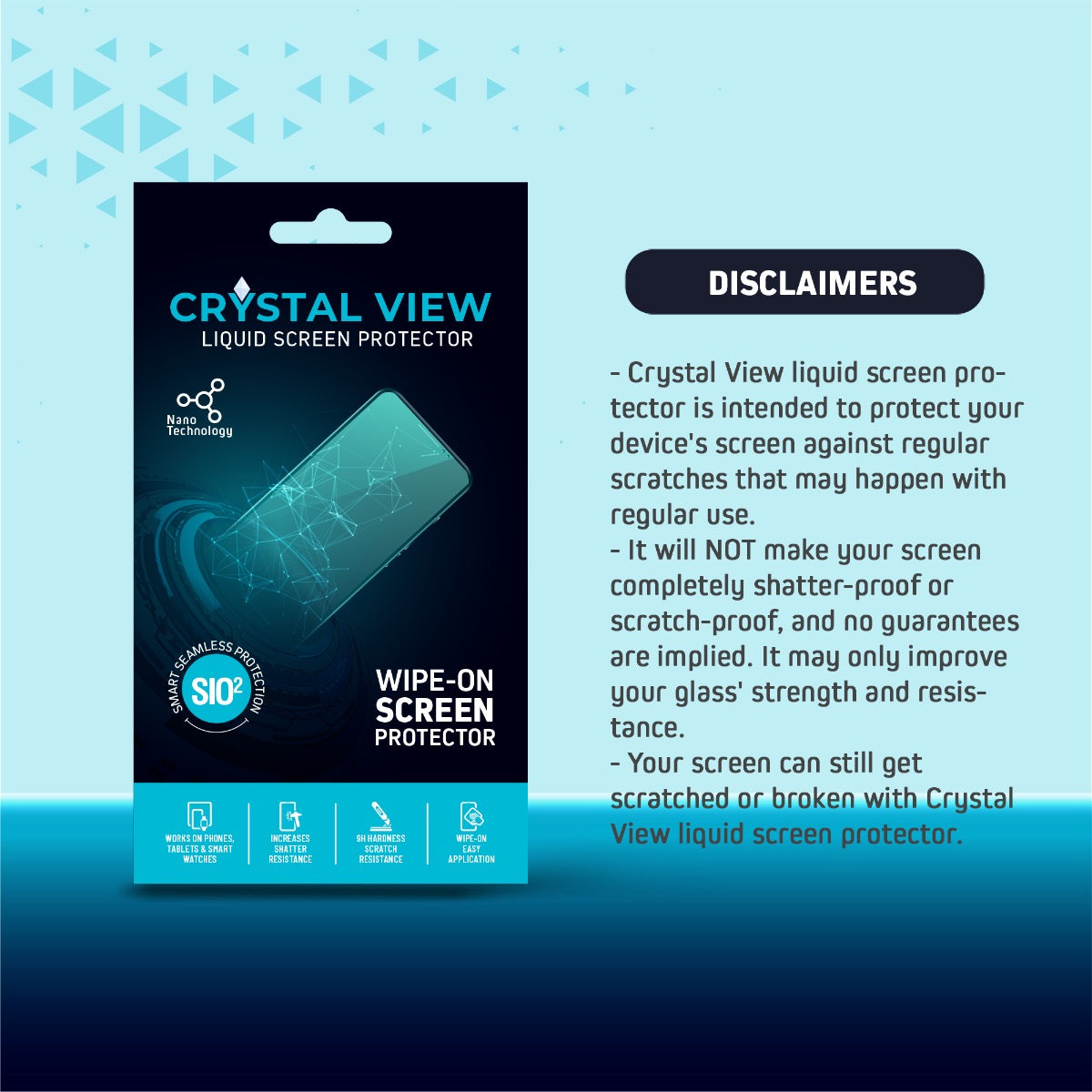 CRYSTAL VIEW Liquid Screen Protector for All Phones Tablets and Smart Watches