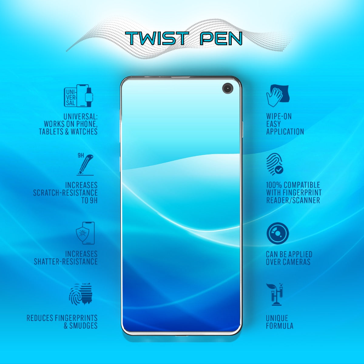 TWIST PEN Liquid Glass Screen Protector with $250 Coverage for All Devices