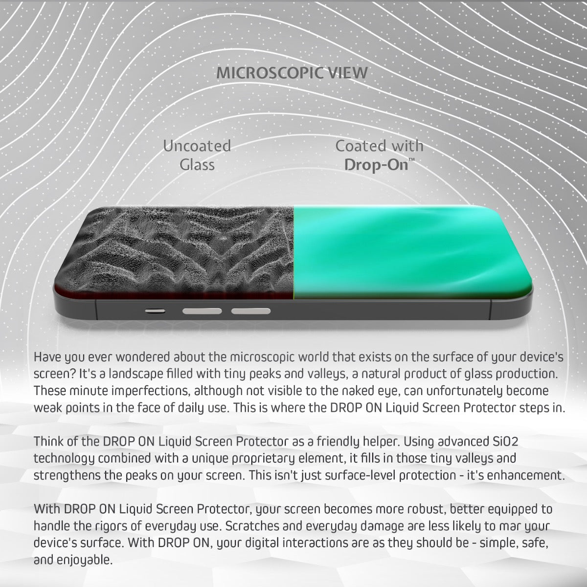 DROP ON Liquid Glass Screen Protector Wipe On Nano Protection for All Devices