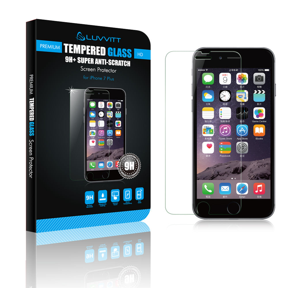 LUVVITT TEMPERED GLASS Screen Protector for iPhone 7 PLUS - Crystal Clear