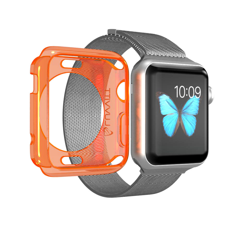 LUVVITT CLARITY Apple Watch Case 42mm - Neon Transparent Orange