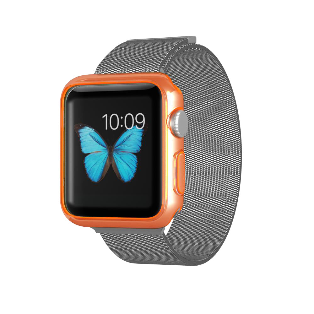 LUVVITT CLARITY Apple Watch Case 42mm - Neon Transparent Orange