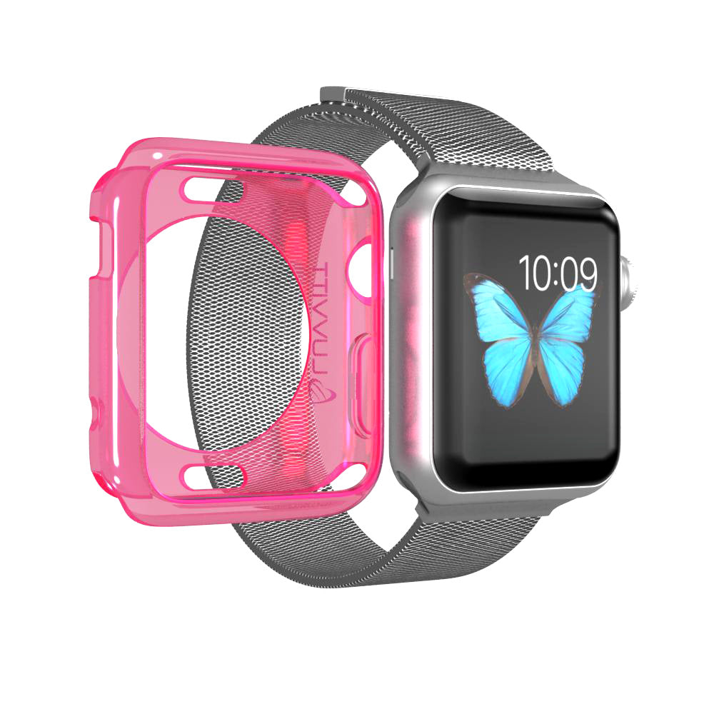 LUVVITT CLARITY Apple Watch Case 42mm - Neon Pink