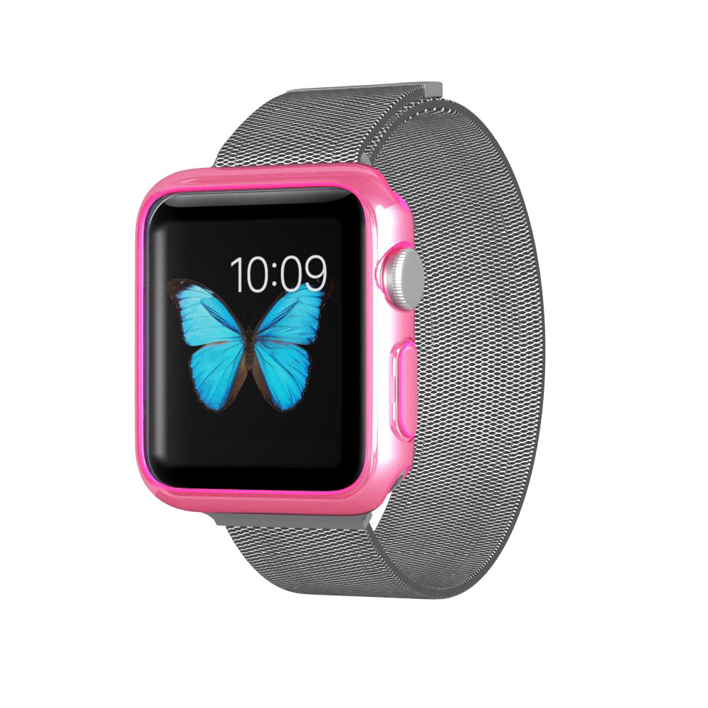 LUVVITT CLARITY Apple Watch Case 38mm - Transparent Neon Pink