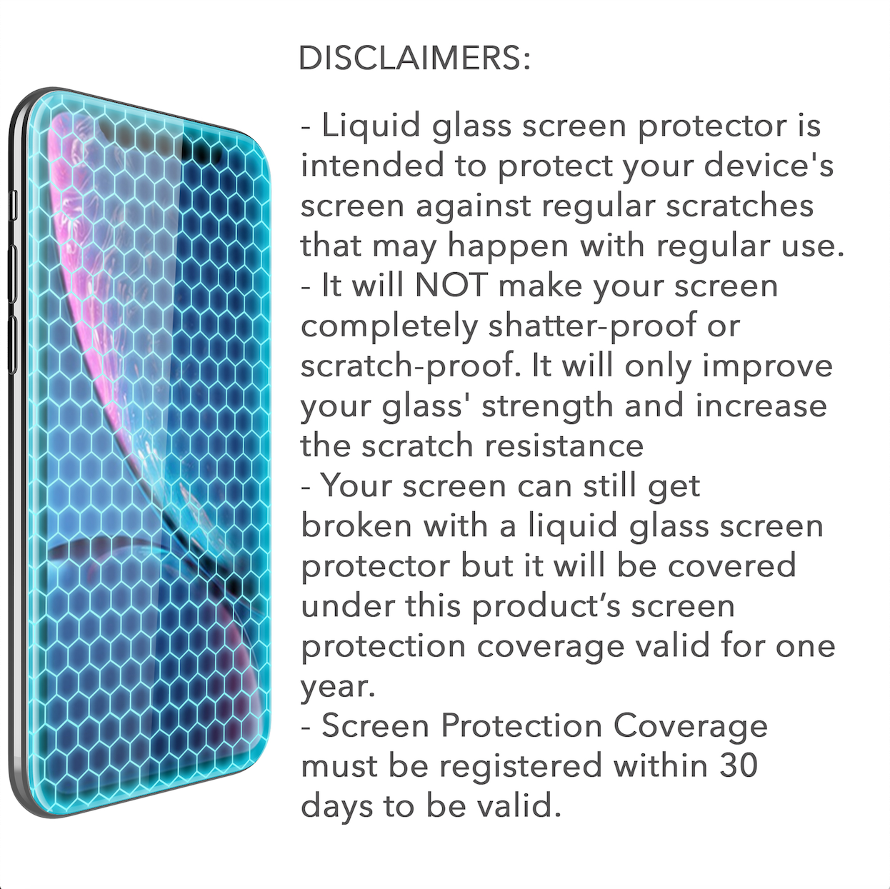 Liquid Glass Screen Protector with $750 Screen Protection Guarantee - Universal