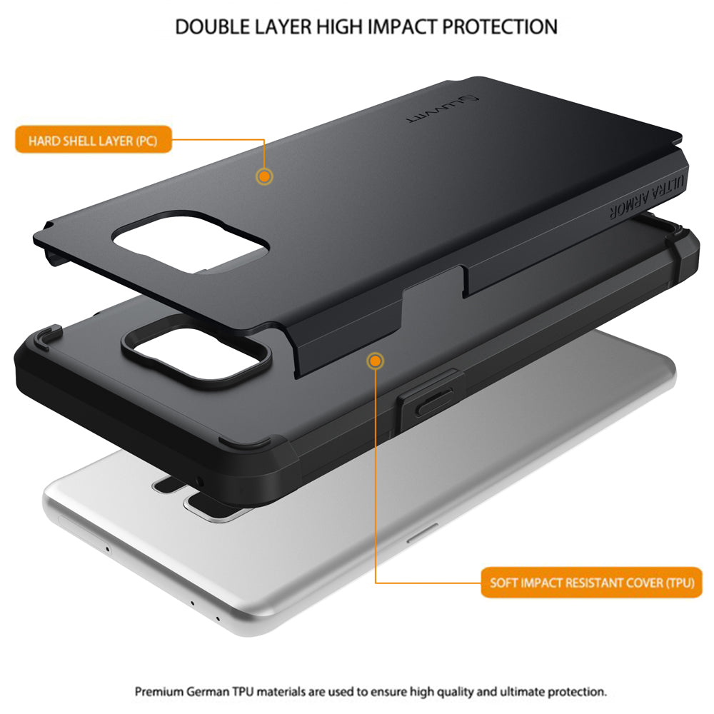 LUVVITT ULTRA ARMOR Galaxy Note 7 Case | Dual Layer Back Cover - Black