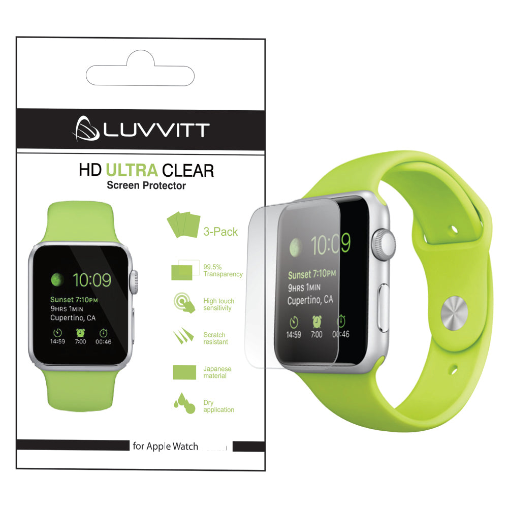 LUVVITT HD ULTRA CLEAR Screen Protector for Apple Watch 42mm (3x Pack) - Clear