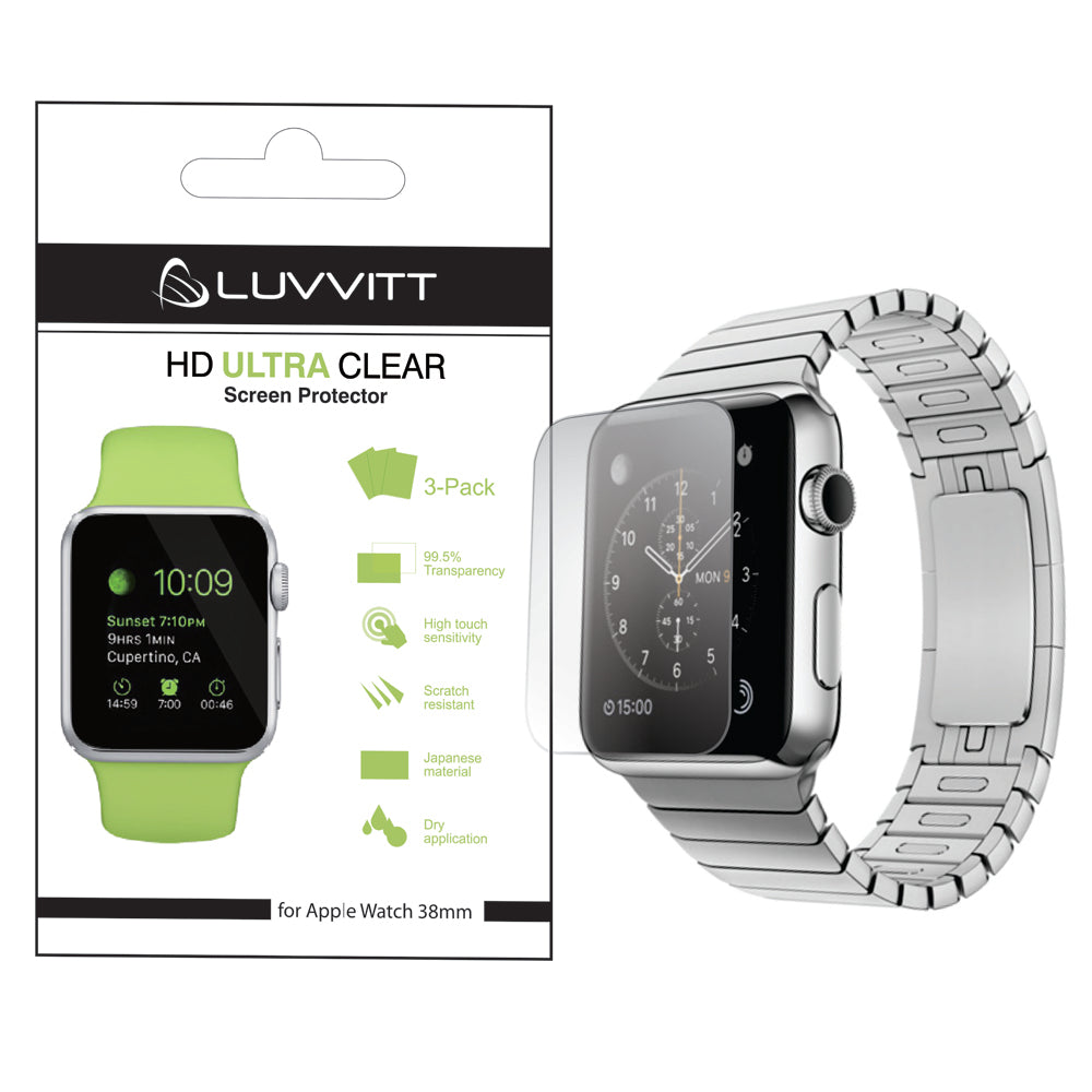 LUVVITT HD ULTRA CLEAR Screen Protector for Apple Watch 38mm (3x Pack)
