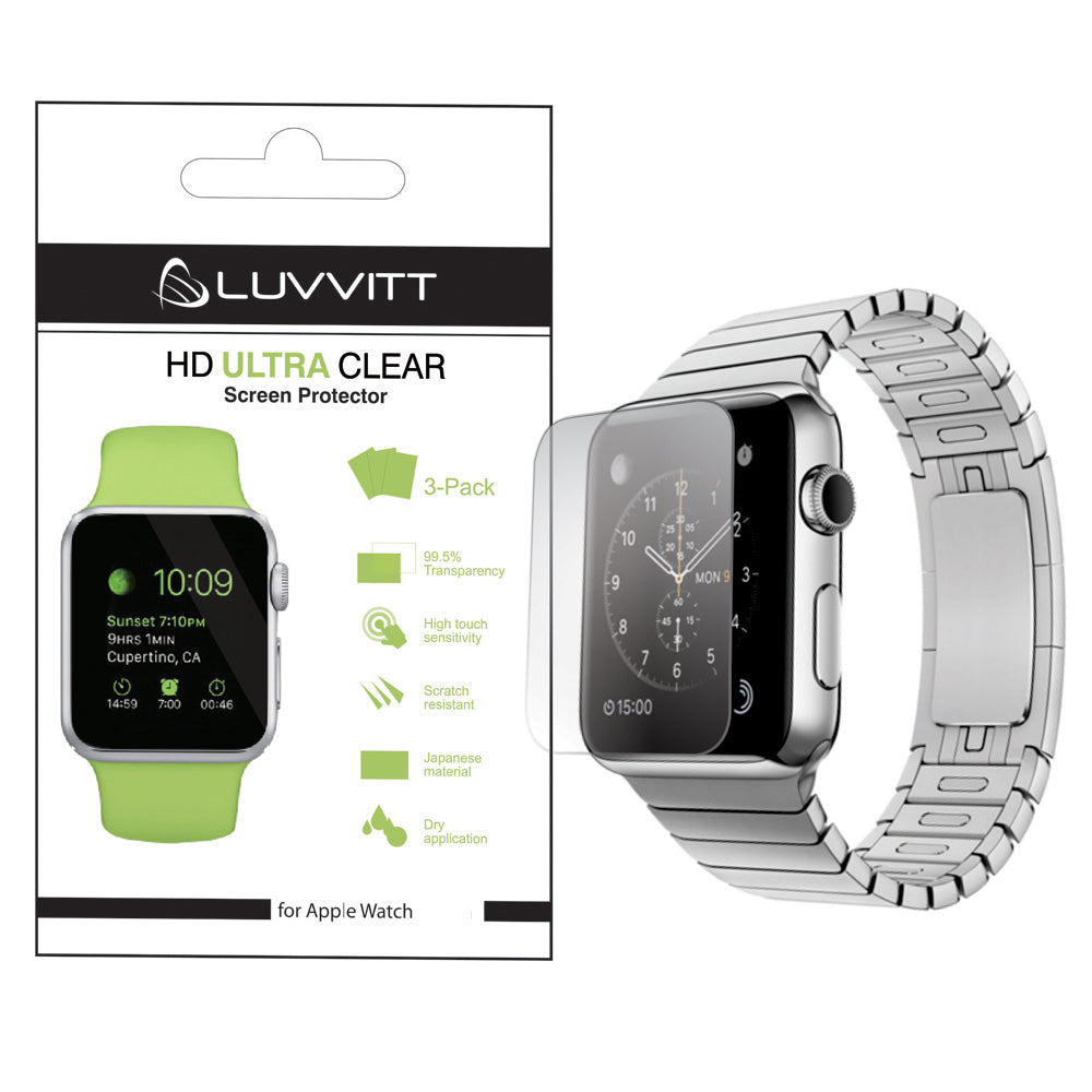 LUVVITT HD ULTRA CLEAR Screen Protector for Apple Watch 42mm (3x Pack) - Clear