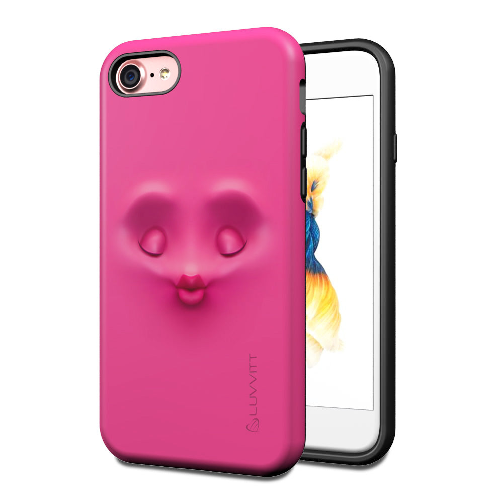 LUVVITT EMOJI Case and Tempered Glass Set for iPhone 7/8 - Pink