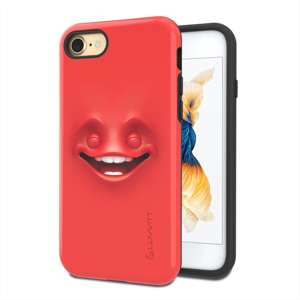 LUVVITT EMOJI Case and Tempered Glass Set for iPhone 7/8 - Red