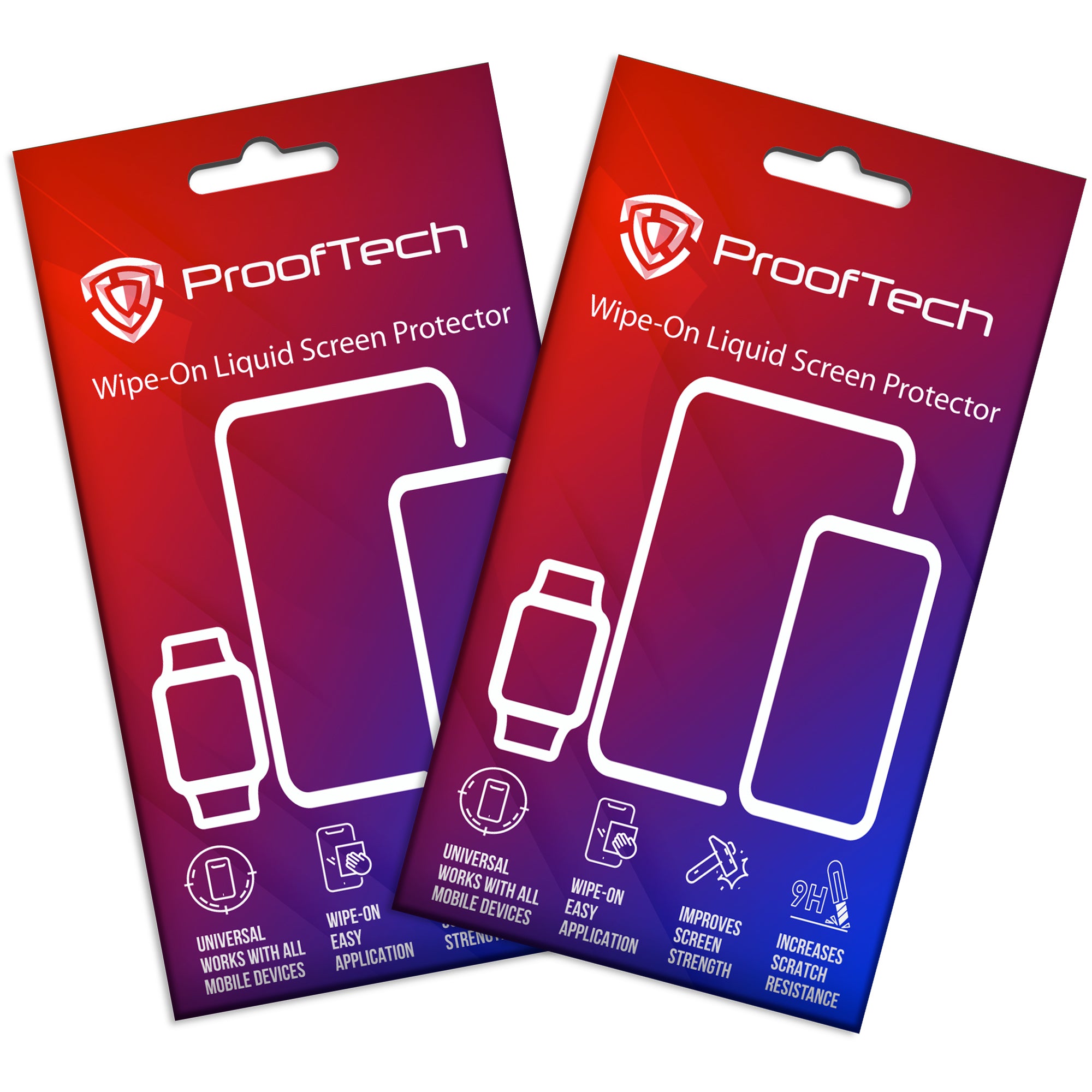 2 Pack ProofTech Liquid Glass Screen Protector for All Smartphones Tablets and Watches