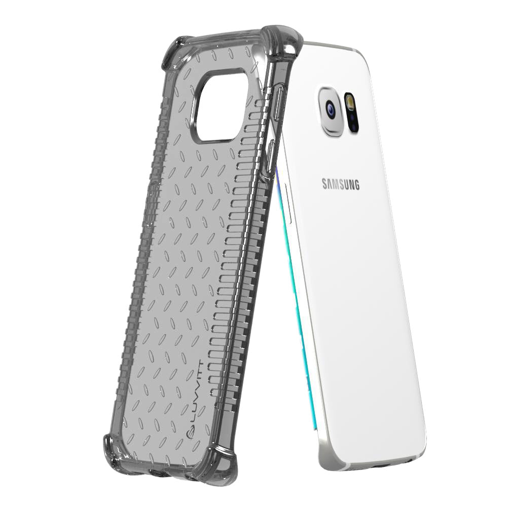 LUVVITT CLEAR GRIP Galaxy S6 EDGE Case | Slim Transparent TPU Case - Black