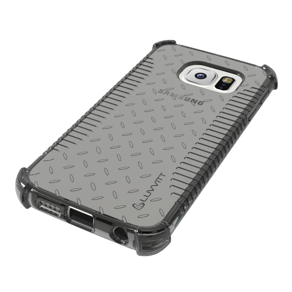 LUVVITT CLEAR GRIP Galaxy S6 EDGE Case | Slim Transparent TPU Case - Black