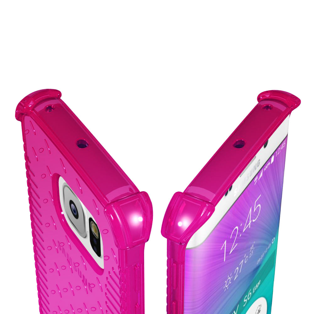 LUVVITT CLEAR GRIP Galaxy S6 EDGE Case | Slim Transparent TPU Case - Pink