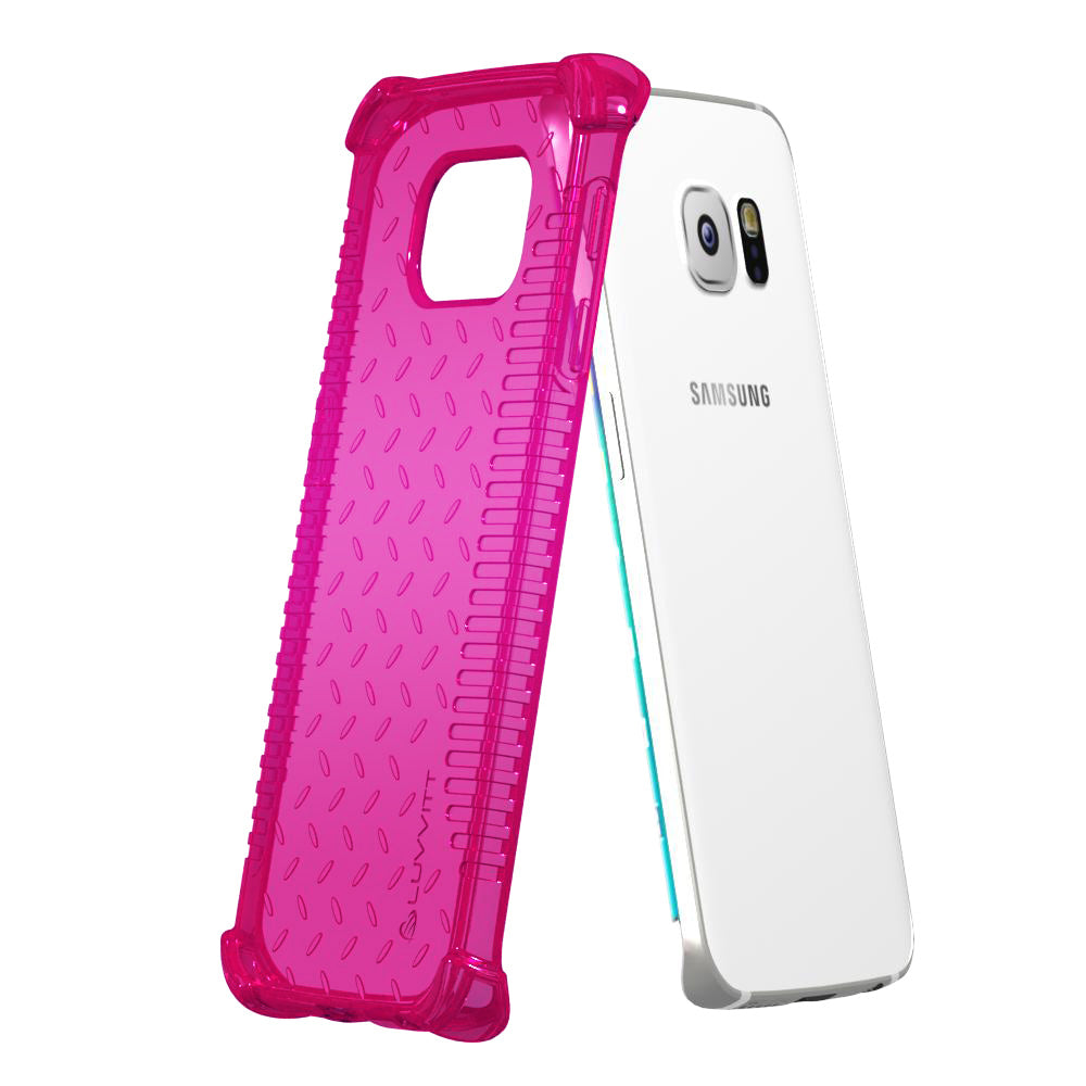 LUVVITT CLEAR GRIP Galaxy S6 EDGE Case | Slim Transparent TPU Case - Pink