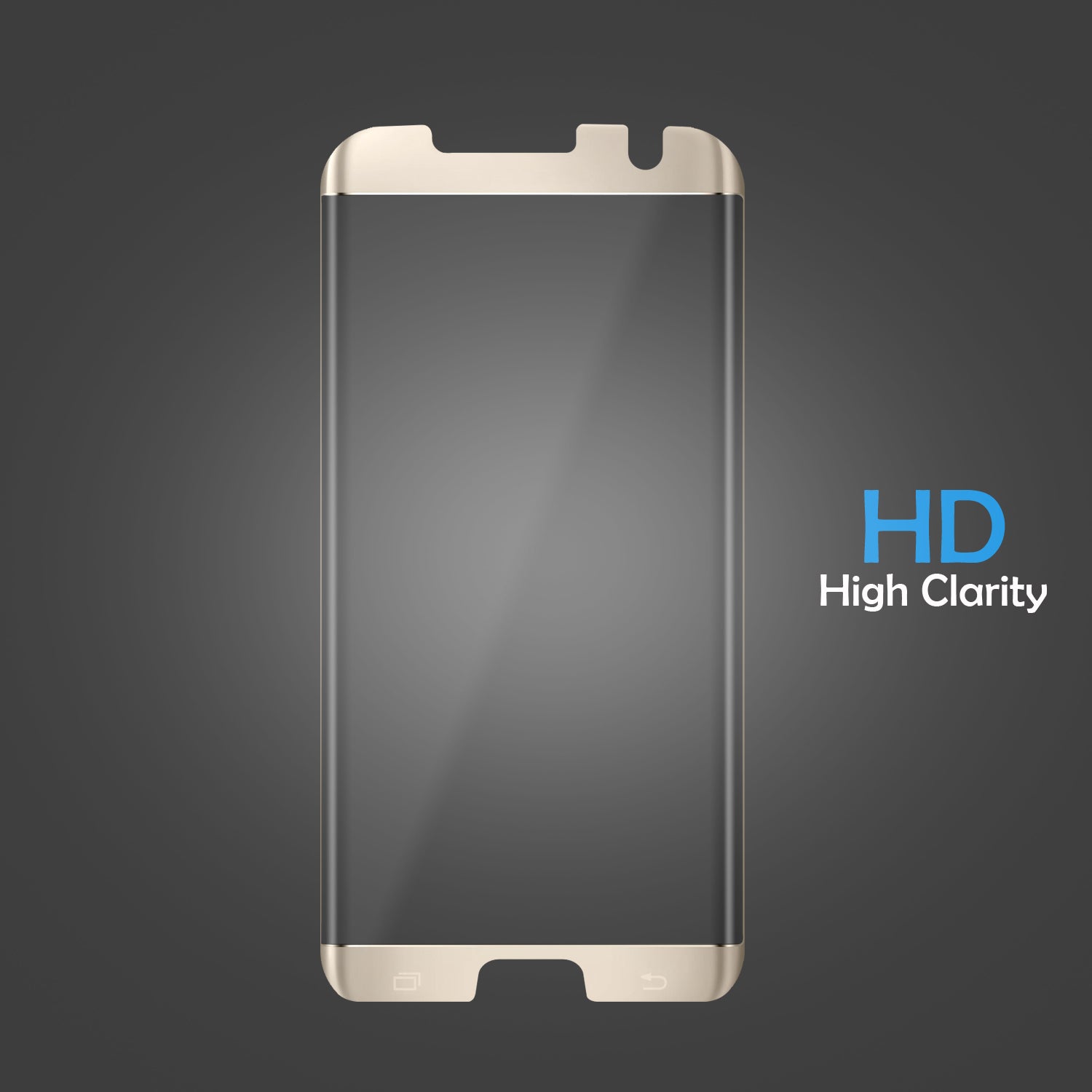 LUVVITT TEMPERED GLASS Screen Protector Case Friendly for Galaxy S7 Edge - Gold