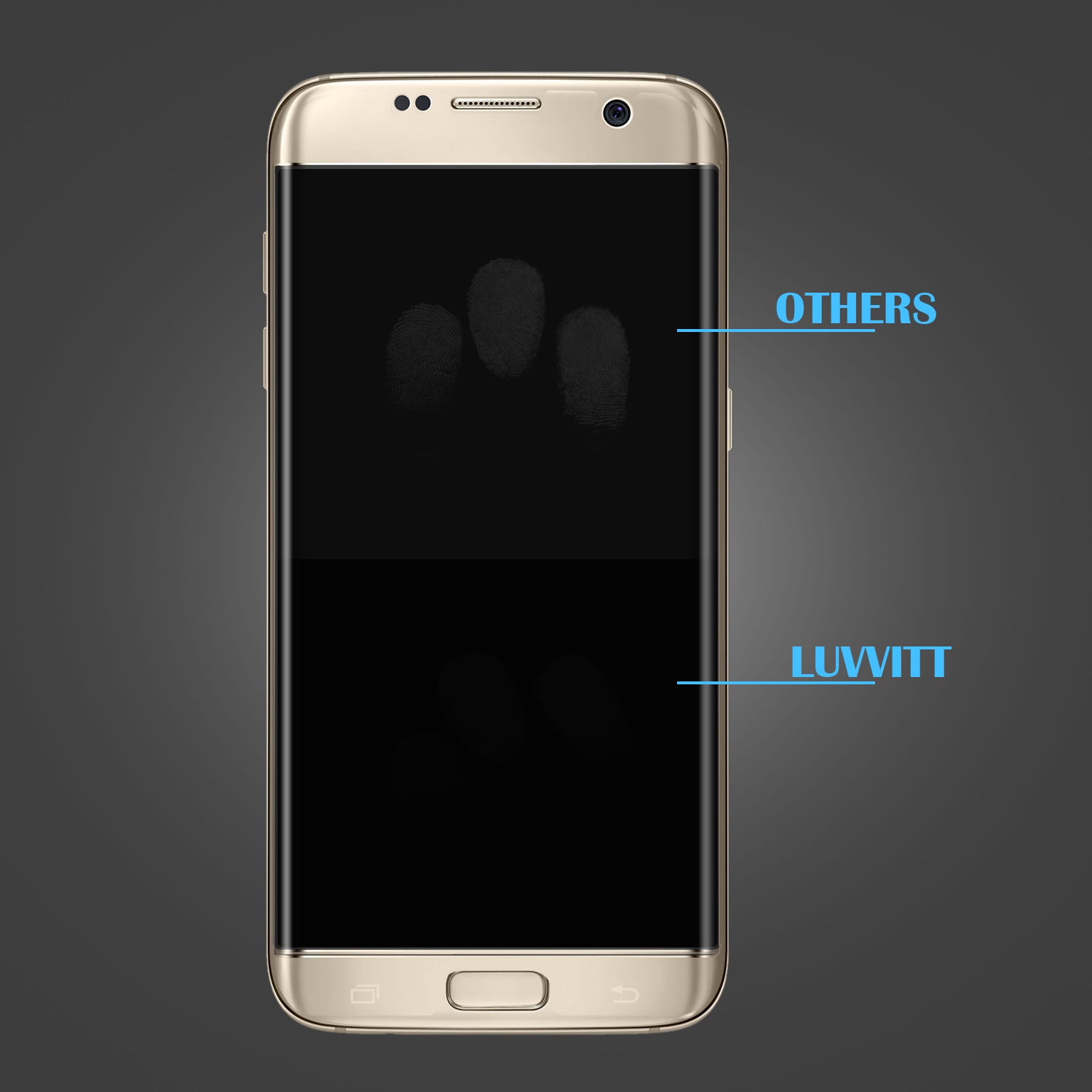 LUVVITT TEMPERED GLASS Screen Protector Case Friendly for Galaxy S7 Edge - Gold