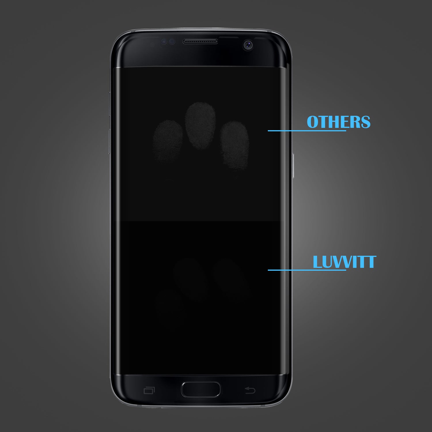 LUVVITT TEMPERED GLASS Screen Protector Case Friendly for Galaxy S7 Edge - Black
