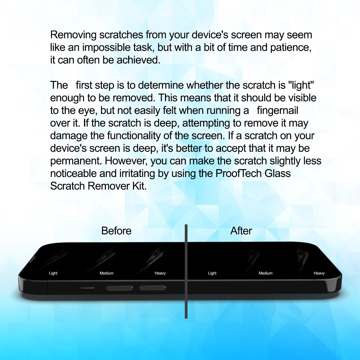 ProofTech Screen Scratch Remover Kit for All Smartphones Tablets and Watches