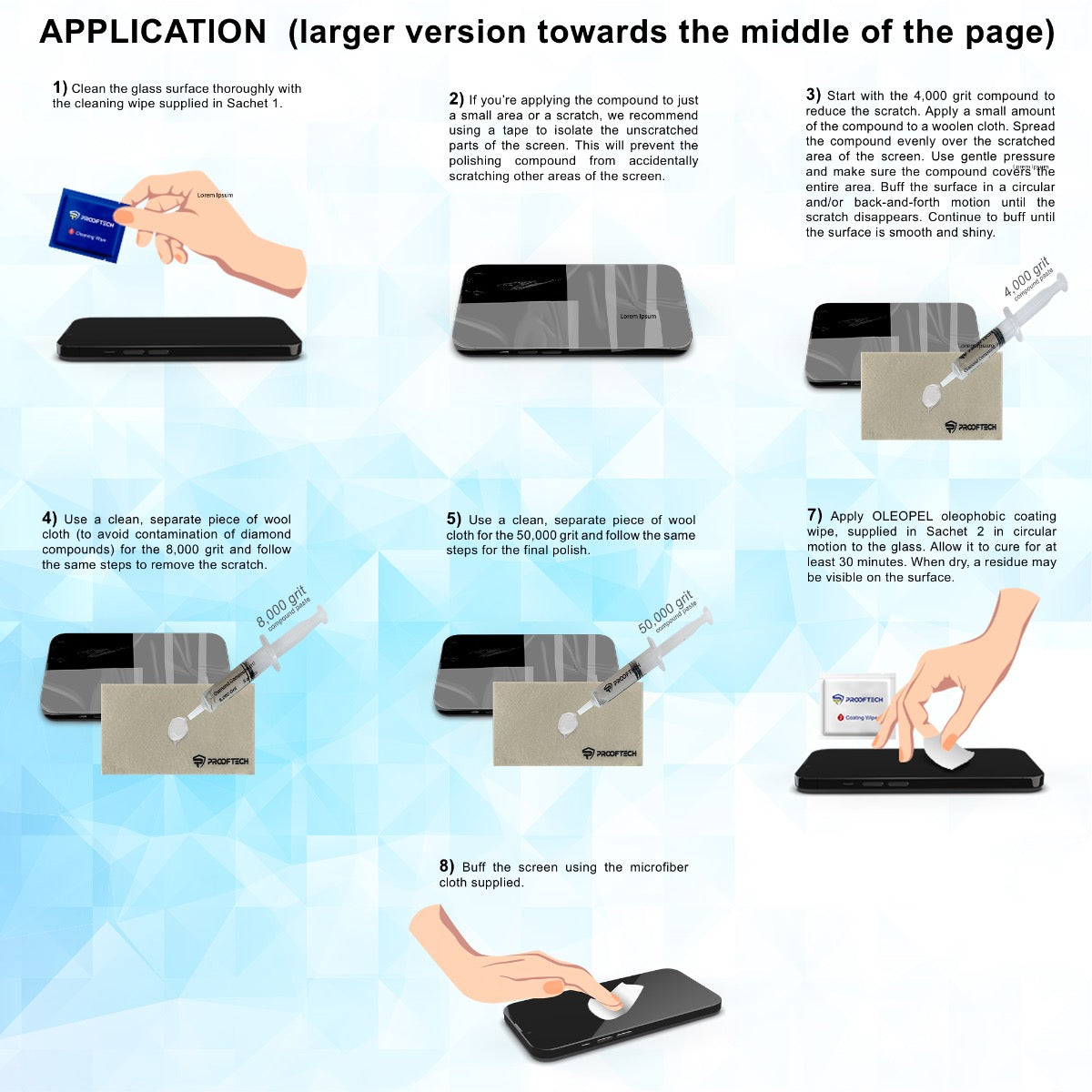 ProofTech Screen Scratch Remover Kit for All Smartphones Tablets and Watches