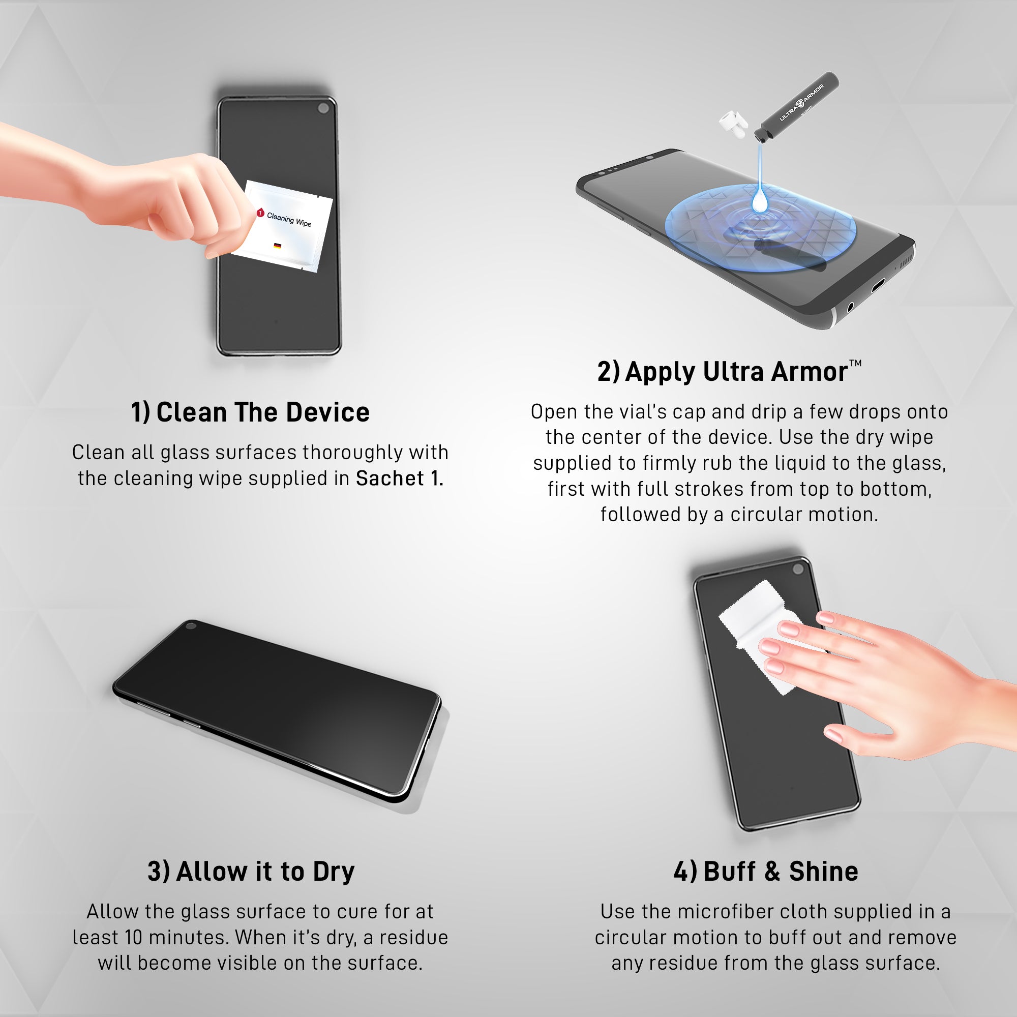 Ultra Armor Liquid Glass Screen Protector for All Smartphones Tablets and Watches - Bottle Version