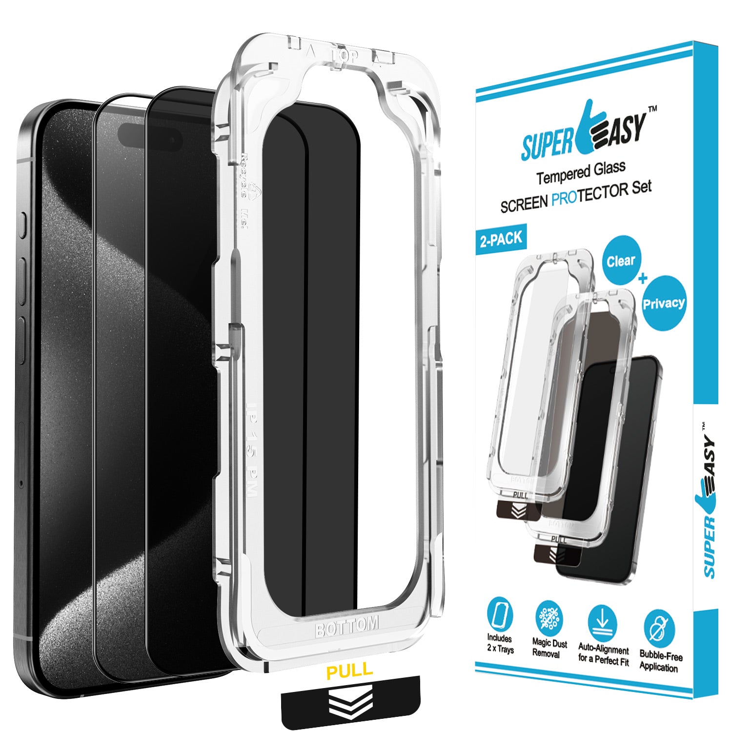MAGIC JOHN 2-Pack Tempered Glass Screen Protector For IPhone 16 Pro Max Plus – 9H Hardness, Ultra Slim