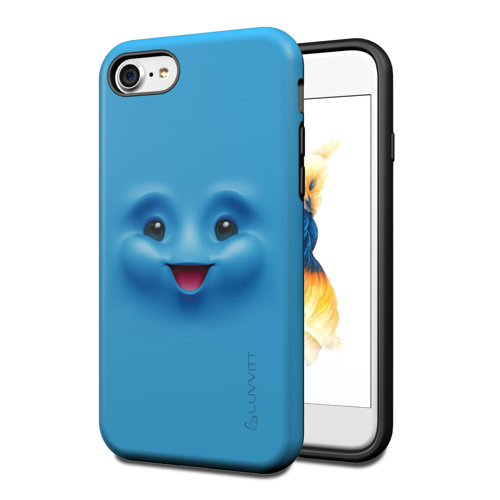 LUVVITT EMOJI CASE for iPhone 7 | Dual Layer Back Cover - BLUE