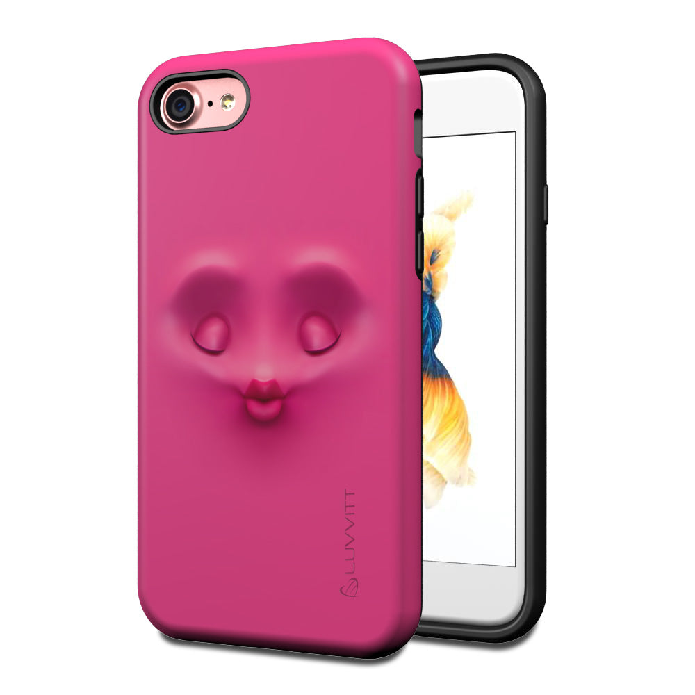 LUVVITT EMOJI CASE for iPhone 7 | Dual Layer Back Cover - PINK