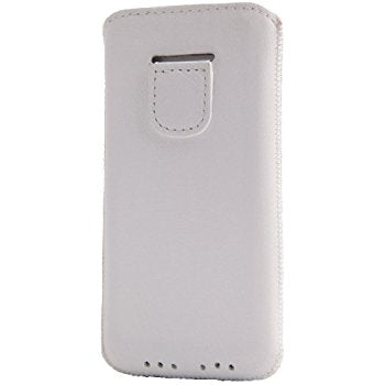 LUVVITT Genuine Leather Pouch Case for iPhone 5 / 5S / 5C - White/Grey/Yellow