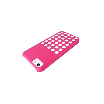 LUVVITT SKINNY Matte Slim Hard Case Back Cover for iPhone 5C w/Holes Hot Pink