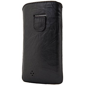 LUVVITT Genuine Leather Pouch for Samsung Galaxy S4 - Black