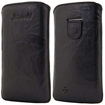 LUVVITT Genuine Leather Pouch for Samsung Galaxy S4 - Black