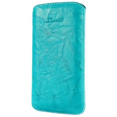 LUVVITT Genuine Leather Pouch for Samsung Galaxy S3 SIII - Turquoise