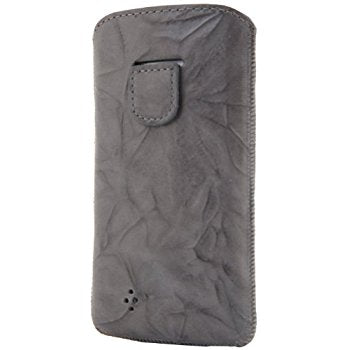 LUVVITT Genuine Leather Pouch for Samsung Galaxy S4 - Gray