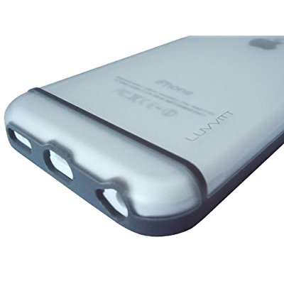 LUVVITT HYBRID Slim Clear Back Case with Bumper for iPhone 5C - Clear / Gray