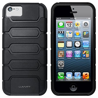 LUVVITT ARMOR SHELL Double Layer Shock Absorbing Case for iPhone 5C - Black