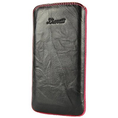 LUVVITT Genuine Leather Pouch for Samsung Galaxy S3 SIII - Black / Pink