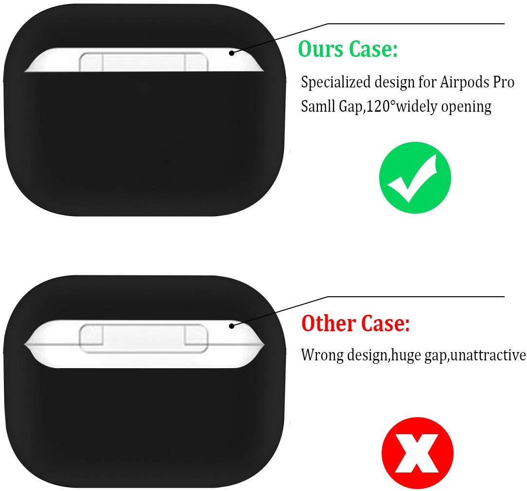 Luvvitt Silicone Case Designed for Apple Airpods Pro Case (2019) - Black