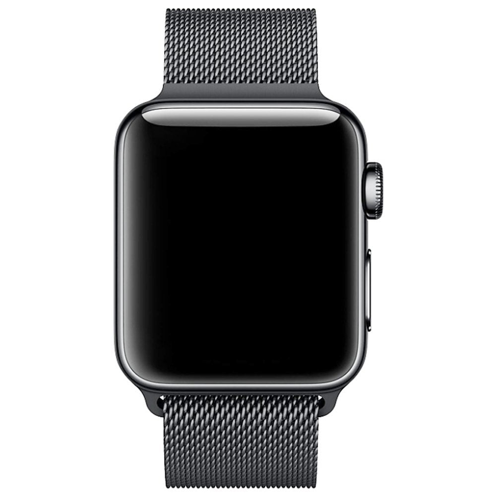 LUVVITT Milanese Stainless Steel Apple Watch 3 Band with Adapters 42mm - Black