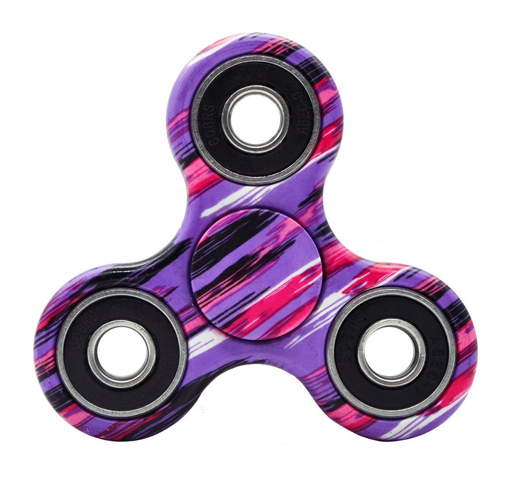 LUVVITT Fidget Spinner Premium Toy for Stress Relief and Focus - Abstract Pink / Purple