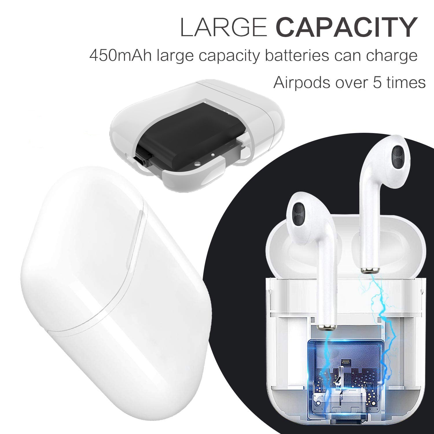 Luvvitt Wireless Charging Case Replacement for Airpods