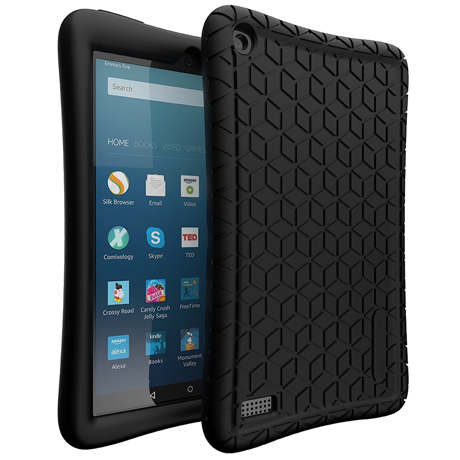 LUVVITT Case for Amazon Kindle Fire 7 Tablet (2107) - Black