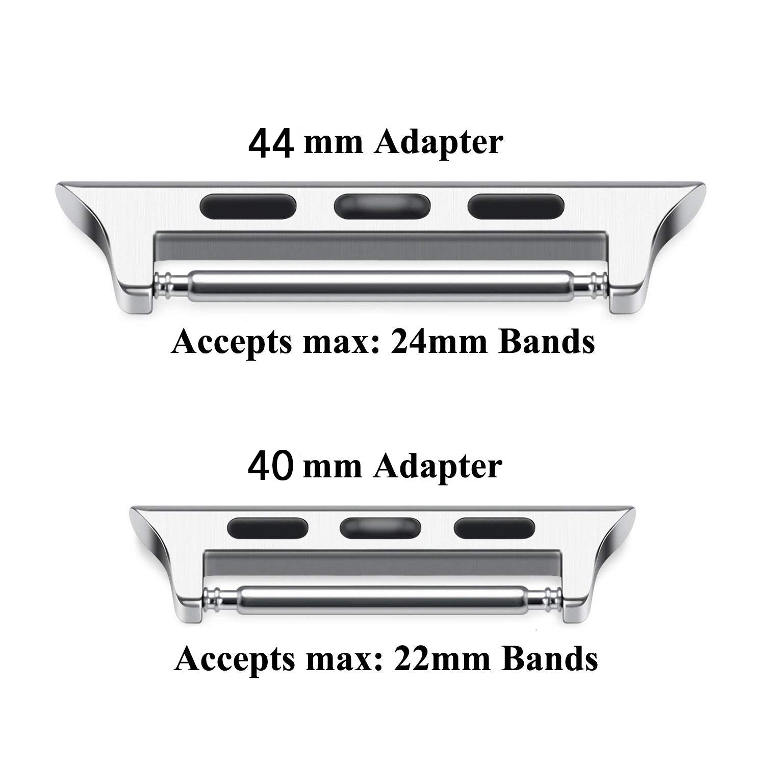 LUVVITT Stainless Steel ADAPTER for Apple Watch 44mm | Adaptor - Silver