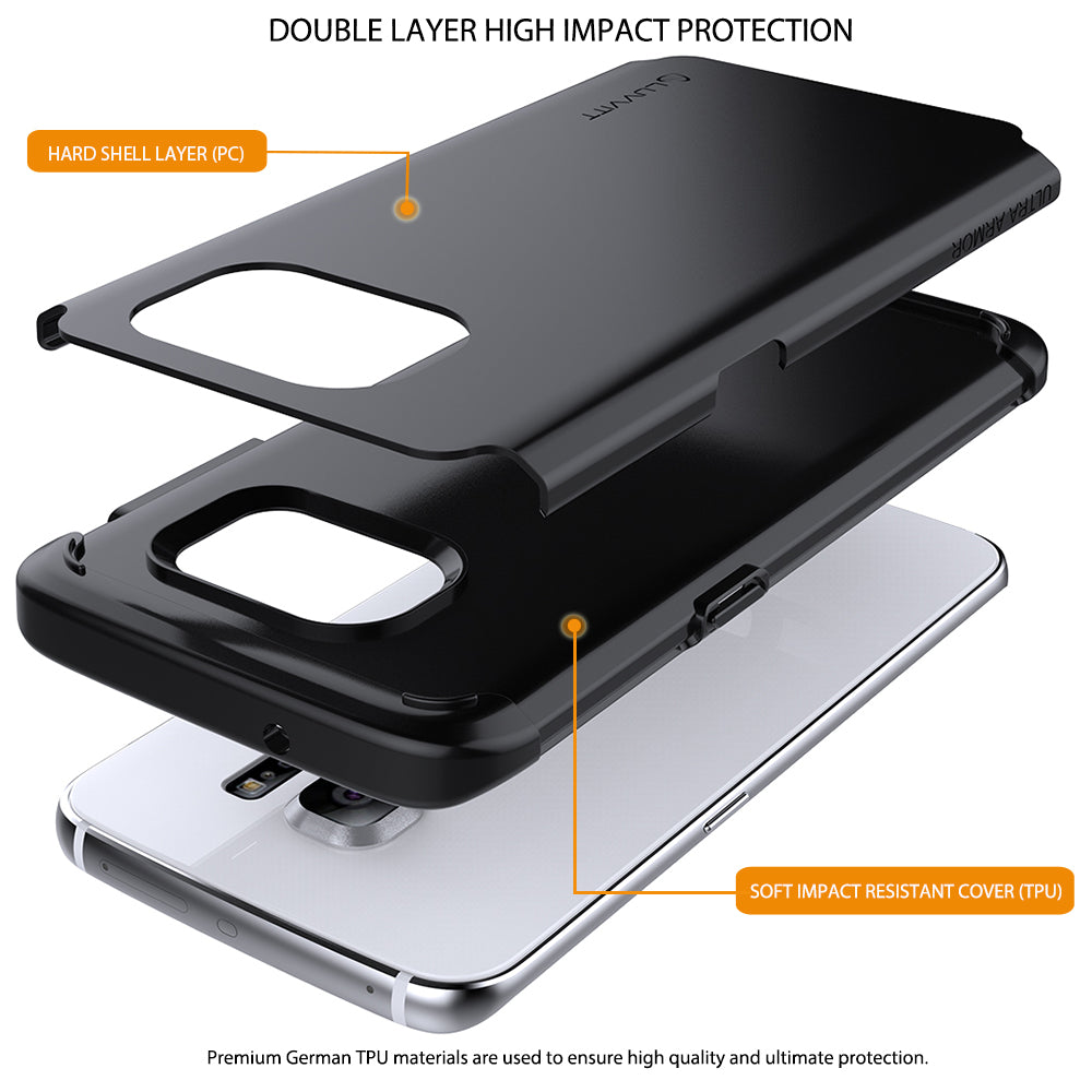 LUVVITT ULTRA ARMOR Dual Layer Galaxy S7 Edge Case - Black