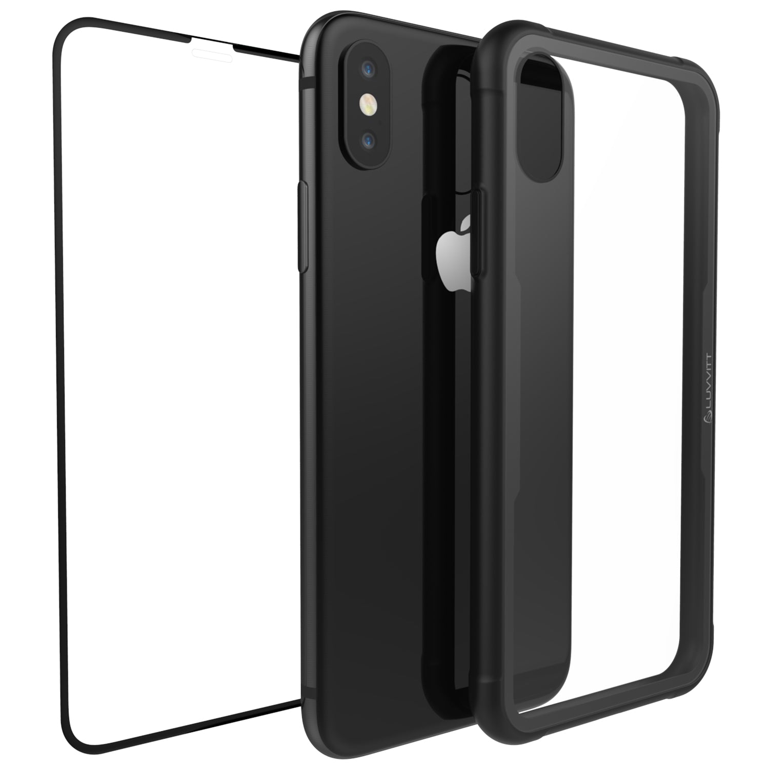 Clearview Case and Tempered Glass Screen Protector for iPhone X / XS - Clear