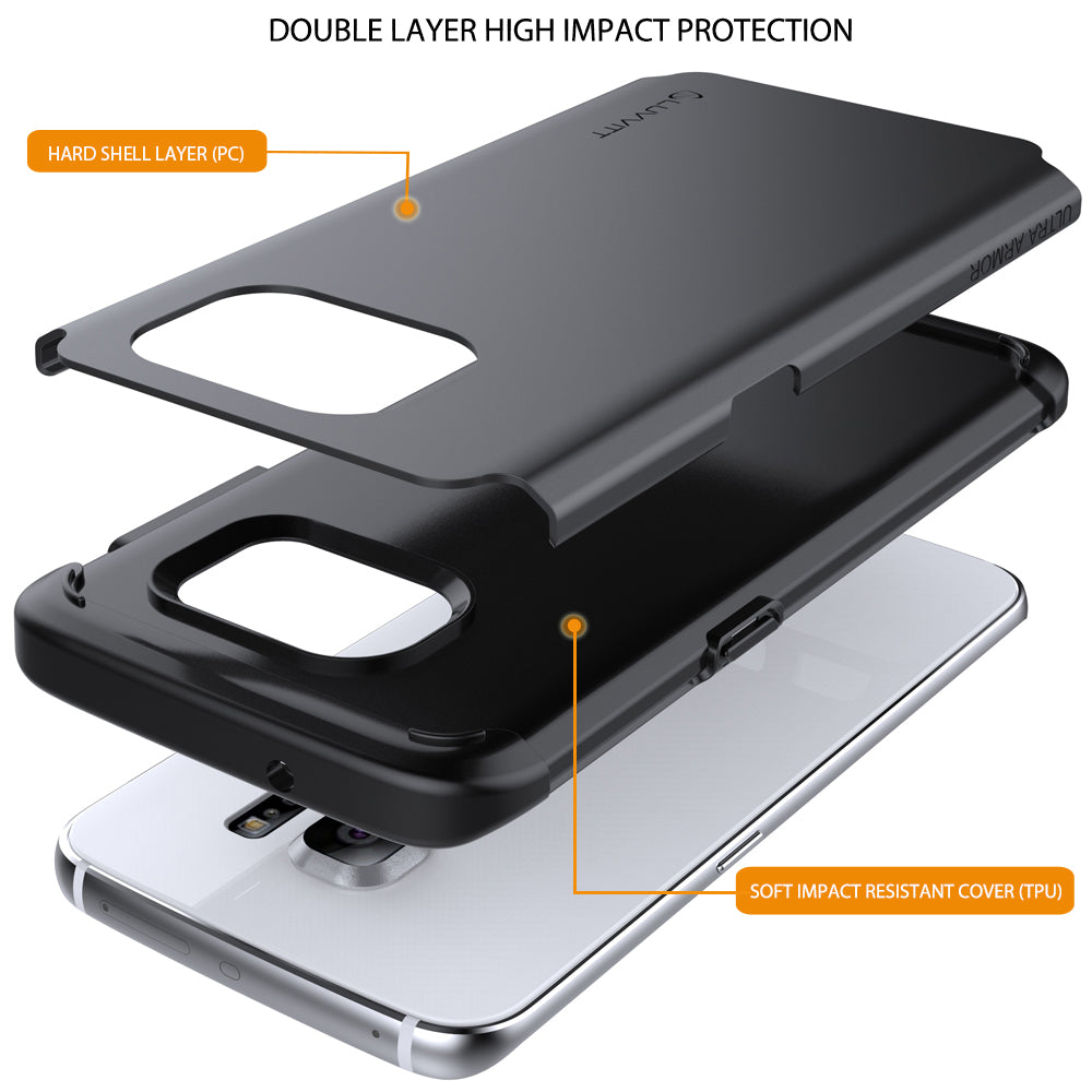 LUVVITT ULTRA ARMOR Dual Layer Galaxy S7 Edge Case - Black / Gunmetal