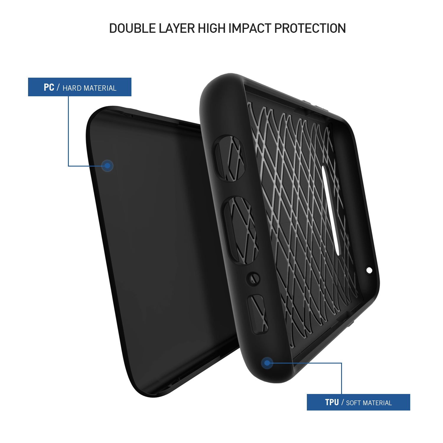 LUVVITT Sleek Armor WALLET Dual Layer Shock Proof Case for Galaxy S8 Plus - Black