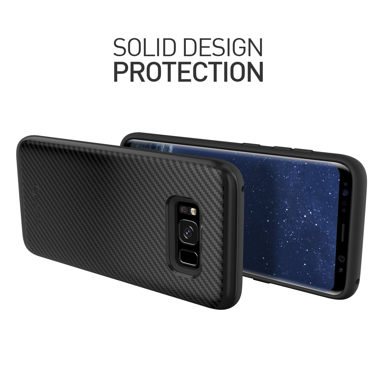 LUVVITT Sleek Armor WALLET Dual Layer Shock Proof Case for Galaxy S8 Plus - Black