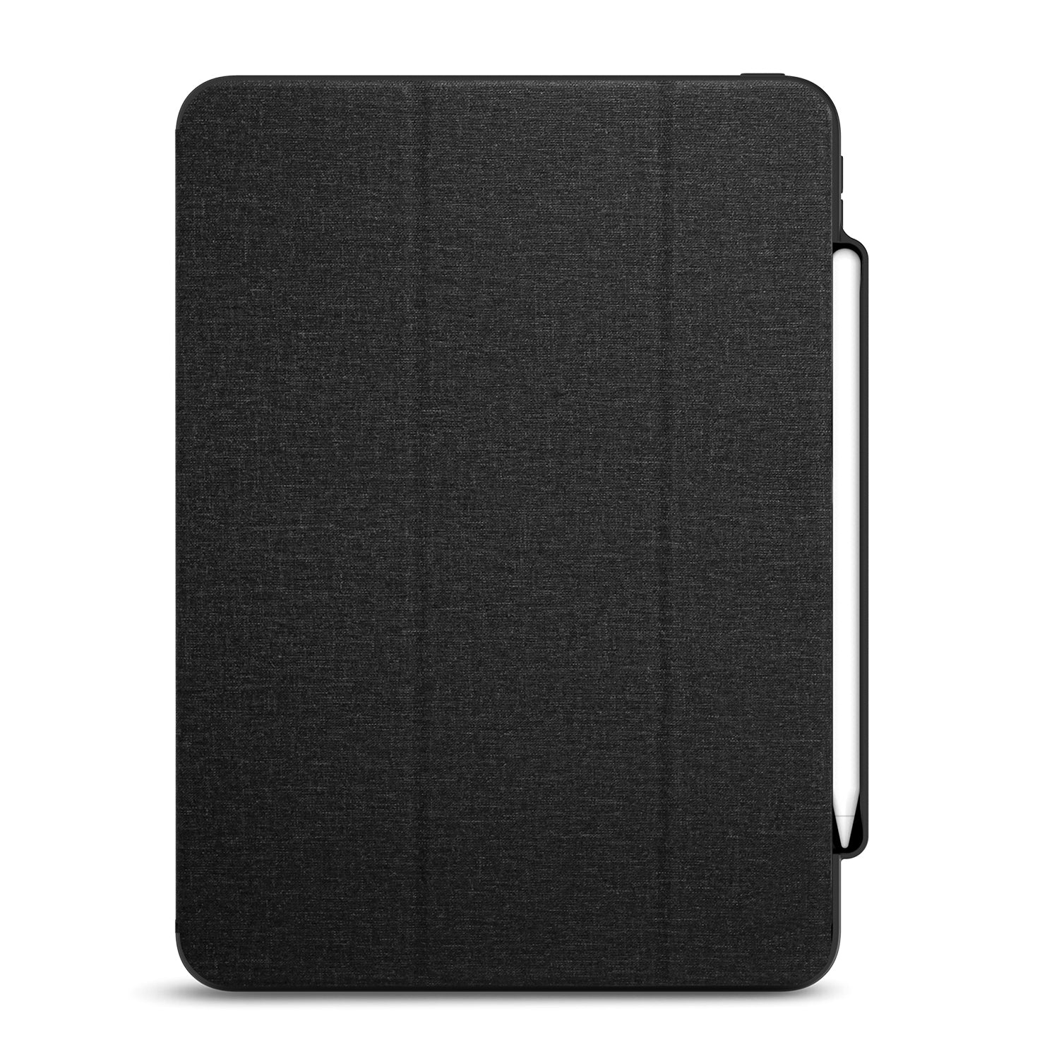 LUVVITT iPad Pro 12.9 Case Front and Back Cover with Pencil Holder 2020 - Black